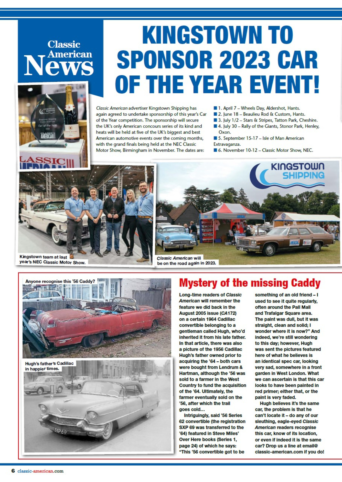 Kingstown Shipping Classic American Magazaine Car of the Year 2023 full page
