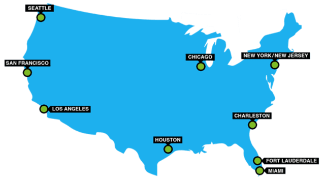 Shared and Sole Use Container Shipping Service Map